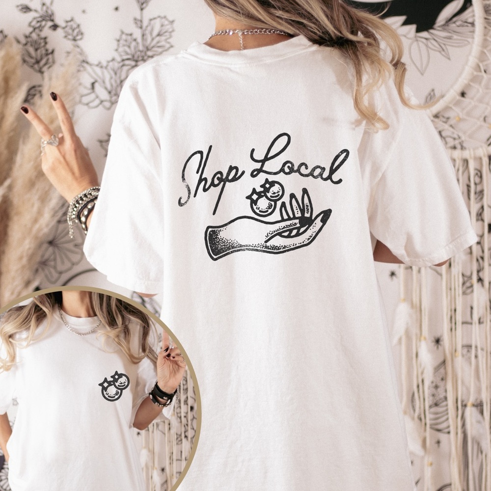 Comfort Colors Shop Local Graphic Tee Shirt